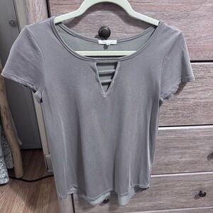 Maurices Charcoal Short Sleeve Top